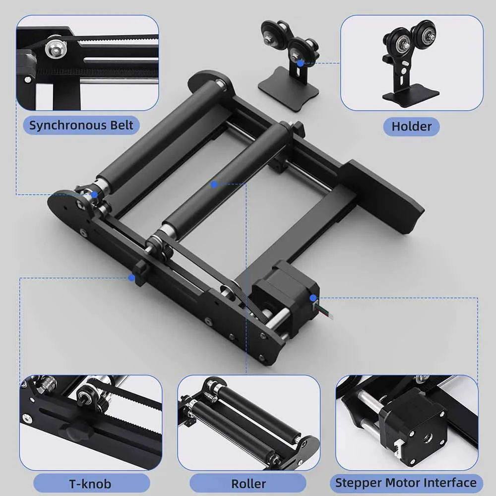 Lingyue Laser Engraving machine Y-axis Rotary Roller Engraving Module for Engraving Cylindrical Objects Cans