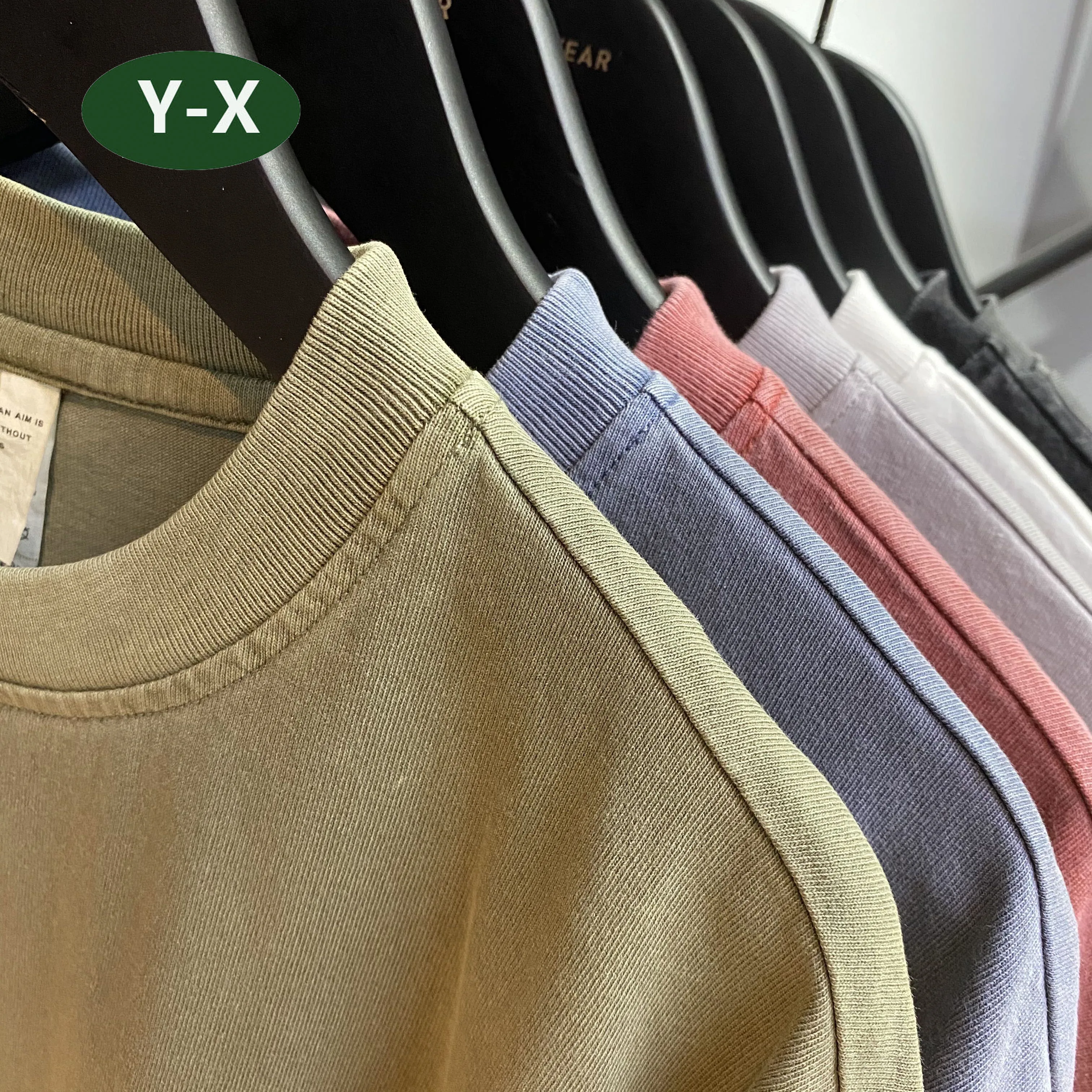 Custom Logo Tee Vintage Blank Plain Tshirt Cotton Stone Washed T-Shirt Printing Men Acid Washed T Shirt