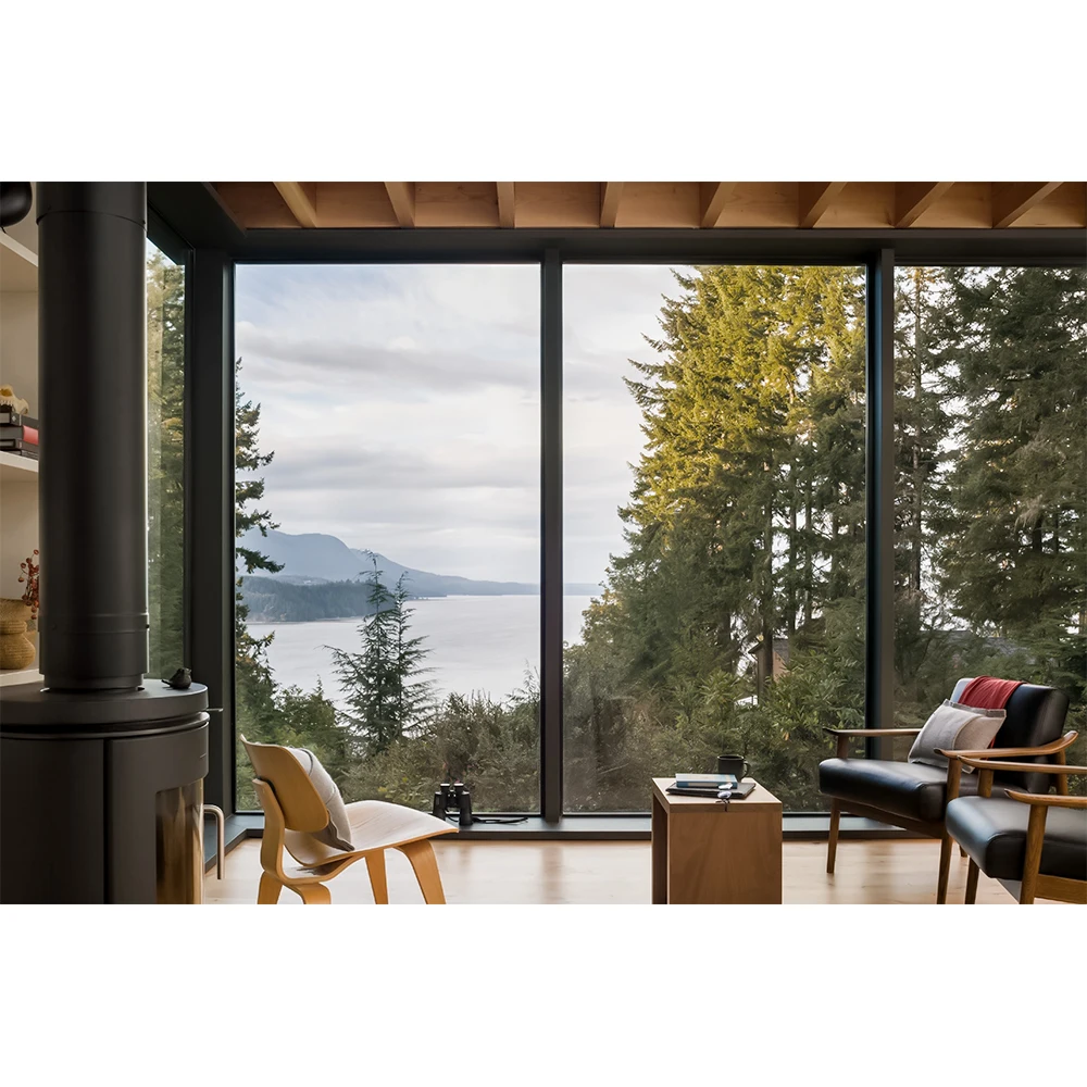 Modern Style Commercial Panoramic Tempered Glass Thermal Break Aluminum Fixed Window