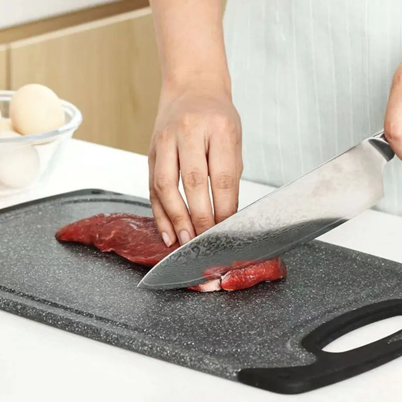 Homesun New Design Marble Black And White Dot Kitchen Accessories Food Grade Pp Cutting Board Mats Plastic Chopping Board