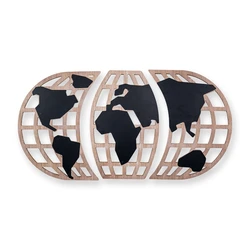 Amazon Hot Selling Nordic Custom Mdf 3 Panel Sets Wooden Wall World Map Wall Art Craft Home Decor