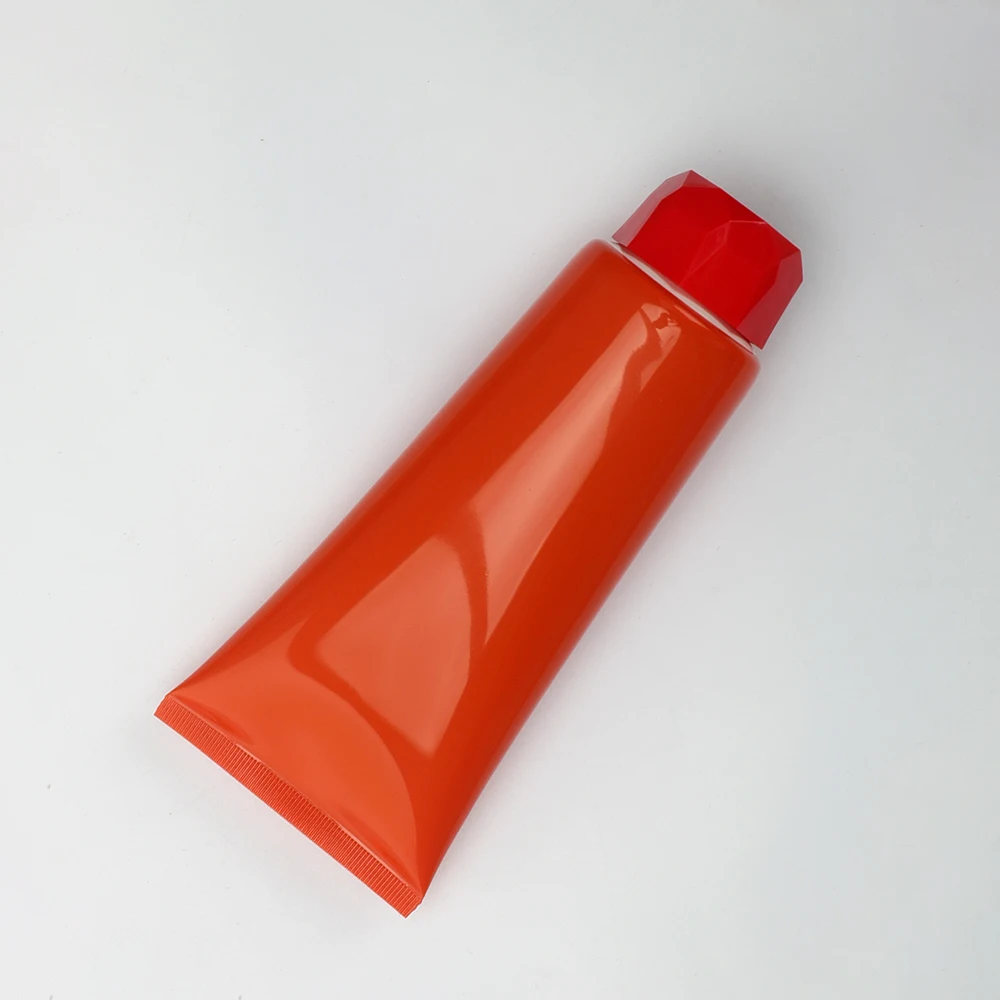 Customized Luxury Screw Cap Bright Red Soft Plastic PE Tube Cosmetic Container for Hand Face Cream Lotion Hair Care Conditioner