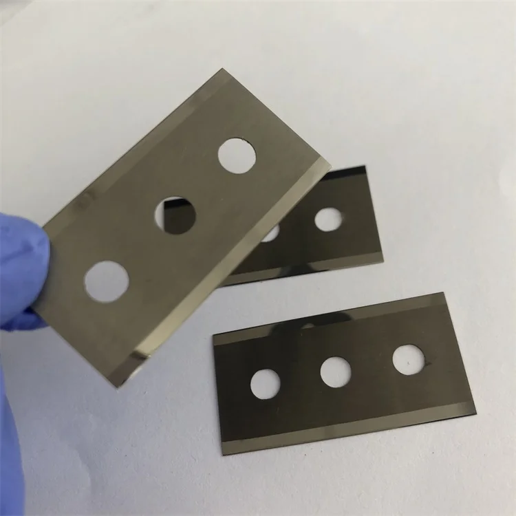 New Design Tungsten Carbide Ceramic Double Three Hole Slitting Blade for Machine Protective