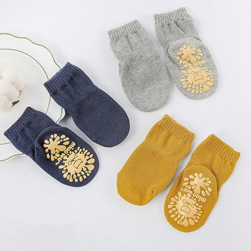 Kids Baby Custom Rubber Grips Yoga Socks Non Slip Anti Skid Pilates Ankle Grip Made Best Design Trampoline Socks