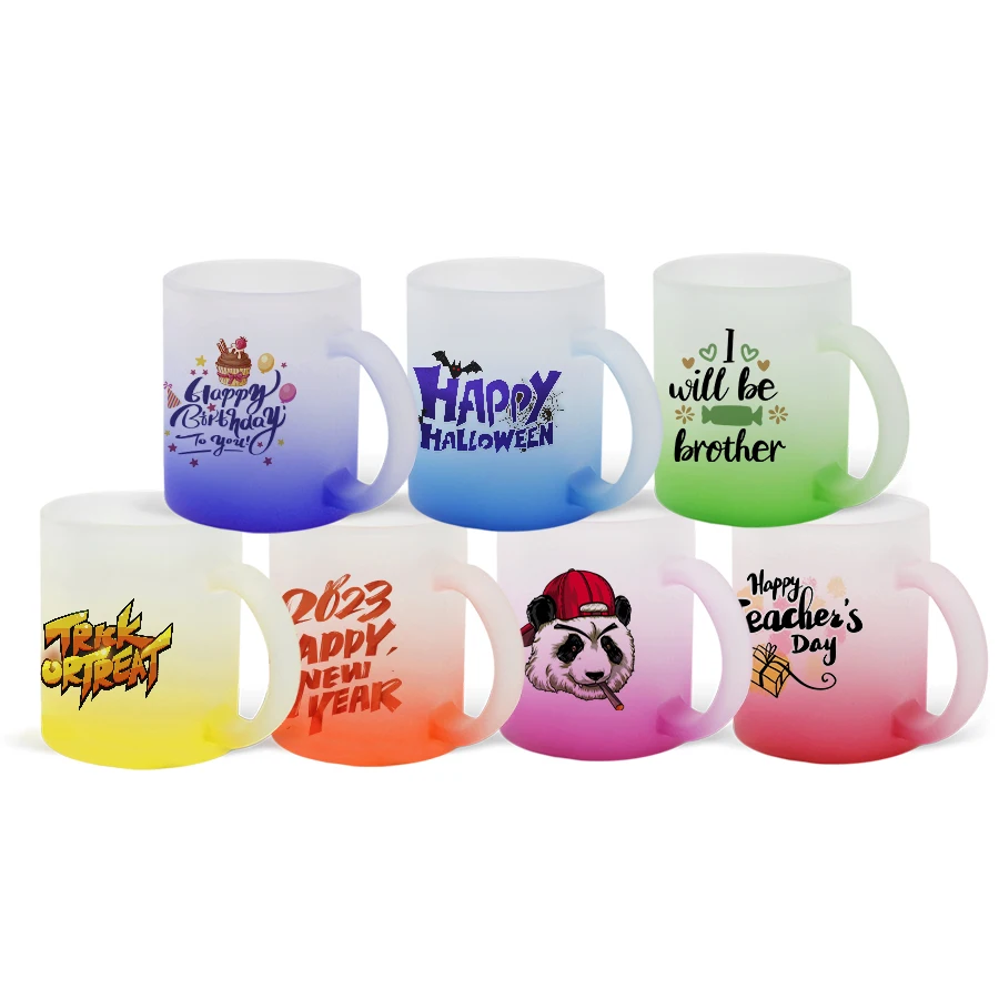 Topjlh Popular 2024 sublimation glass cup blank custom logo pattern printing glass beer mugs for party diy drinkware products