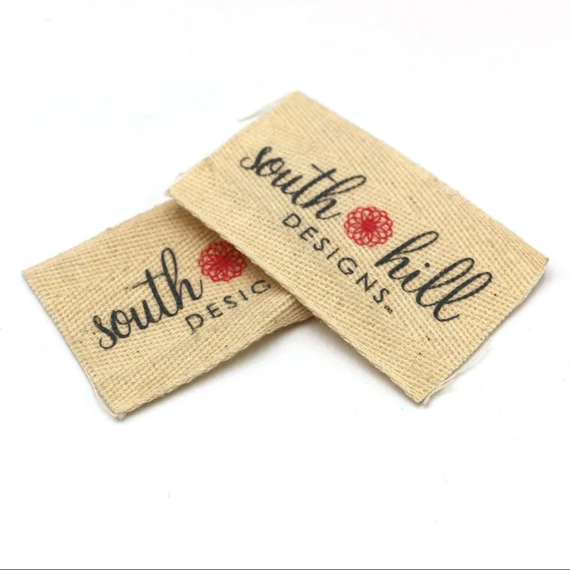 Customized Garment 100%  Print Fabric Labels Soft Organic Cotton Labels for Clothing