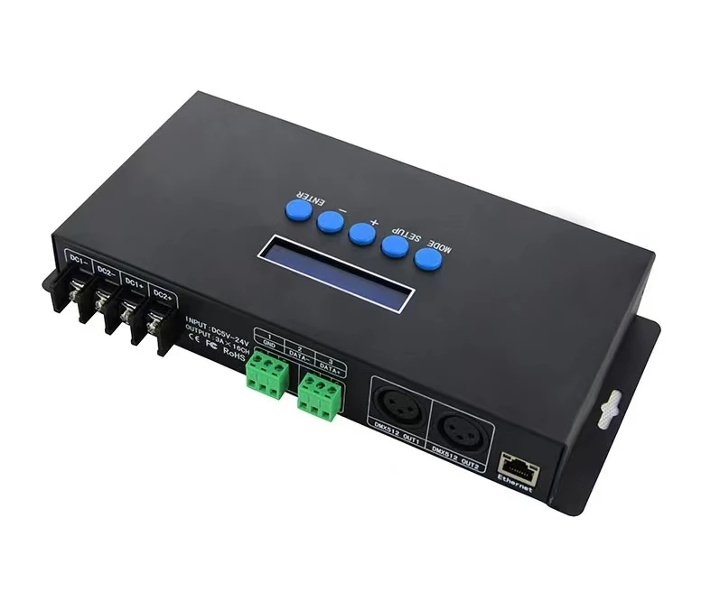 Artnet SPI контроллер Ethernet в spi/dmx Пиксельная лампа волшебный bc-216/204