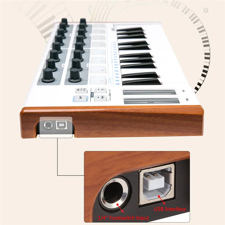 Wholesale Keyboards Music Electronic Piano Midi Keyboard Controller 25 Keys Electronic Organ for PC&iPad