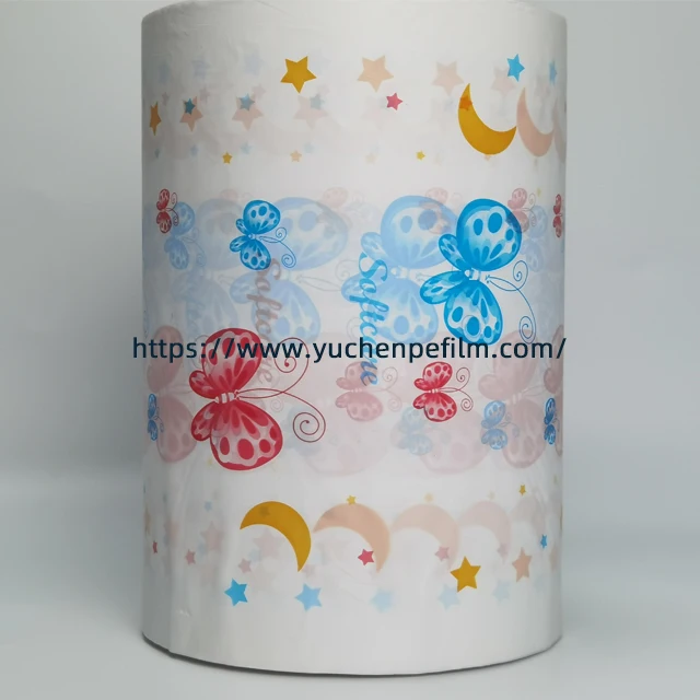 190mm 15gsm Soft and Breathable Printed PE film for baby diaper