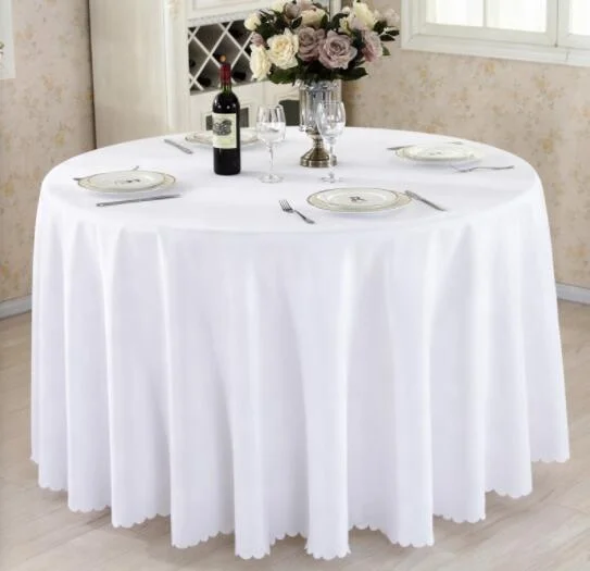 Hotel table linen 100% polyester solid color round table cloth