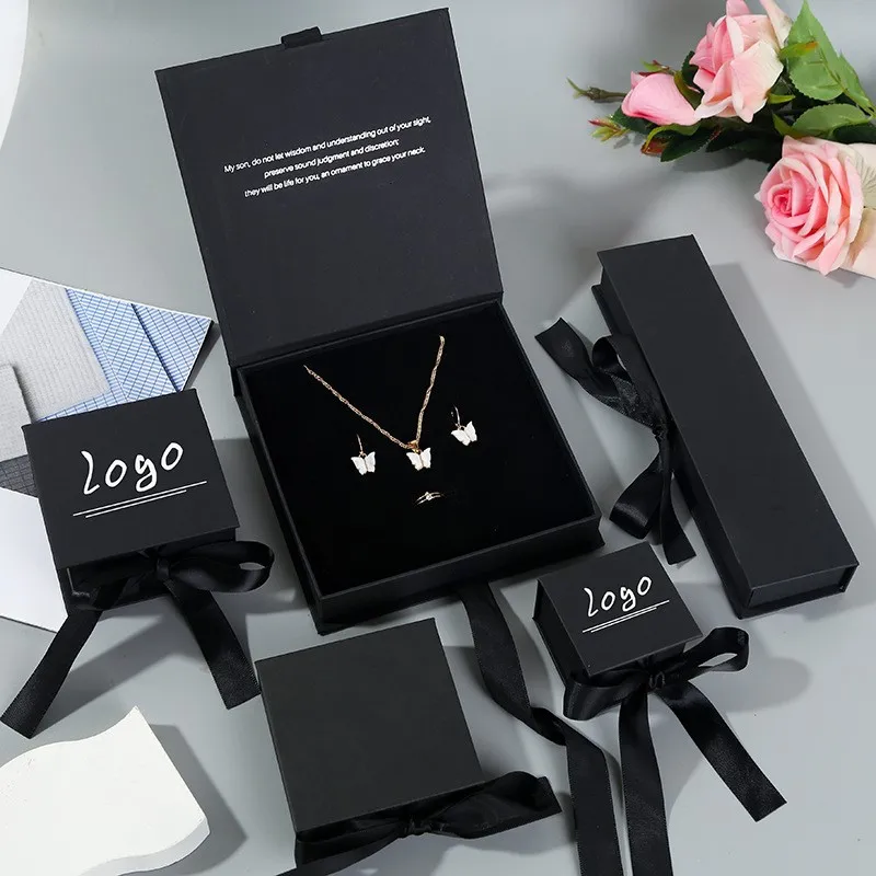 Custom  Bow ribbon book type box paper bow tie packaging box  jewelry Gift Watch brace gift box