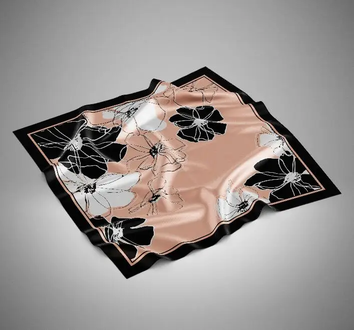 Manufacturer custom logo design digital print silk neck 90x90 scarf