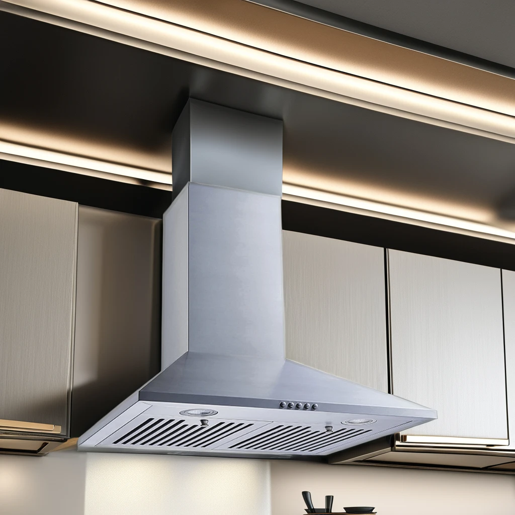 Простая очистка дымохода кухонная плита из нержавеющей стали пирамидальная форма из нержавеющей стали пирамидальный вытяжка