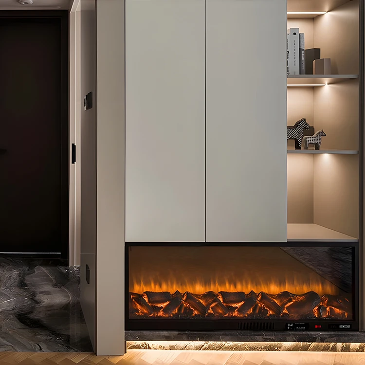 Fireplace Manufacturer  Western Style Cheap 1200 mm Bluetooth Music Real Flame Effect Home Living Room   Electric Fireplace