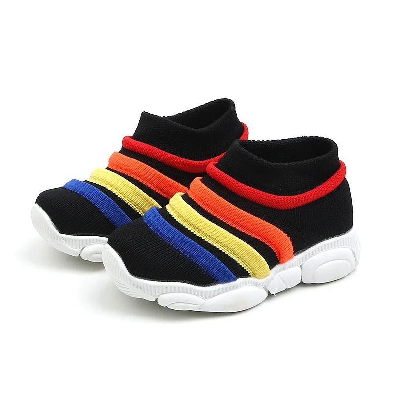 
1 2 3 years ages striped soft flat comfort first step baby tolldder girl boy socks boots casual shoes 