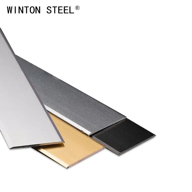 Decorative Stainless Steel Edge Wall Metal Tile Trim Strip Flat Chrome Trim Aluminum