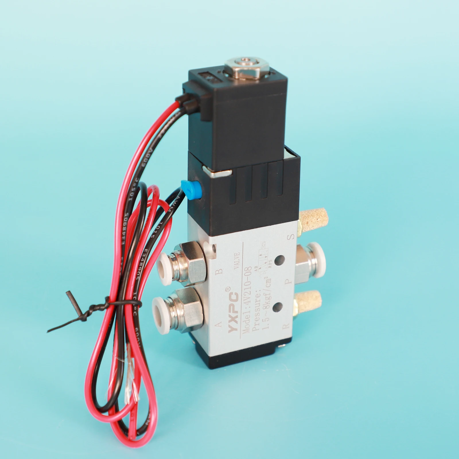 NPT BSP G AC DC 24v 110v 220v 380v  air Push connectors Leading wire 12v 1/4 single 5 way solenoid pneumatic valve