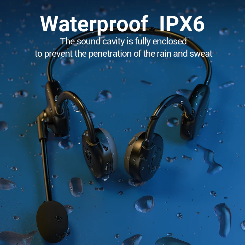 Bone Conduction wireless Earphones Ear Hook Cordless Headset with Double Microphone Stereo Sport Painless headphones