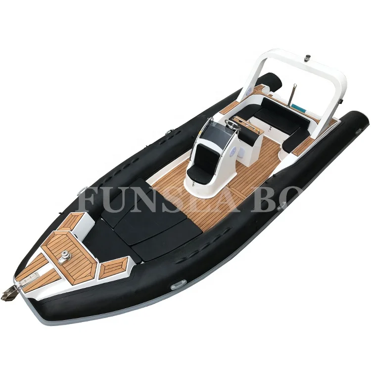 CE Certificate black color 7.6m 25ft rigid inflatable boats for 10 people in hot sale