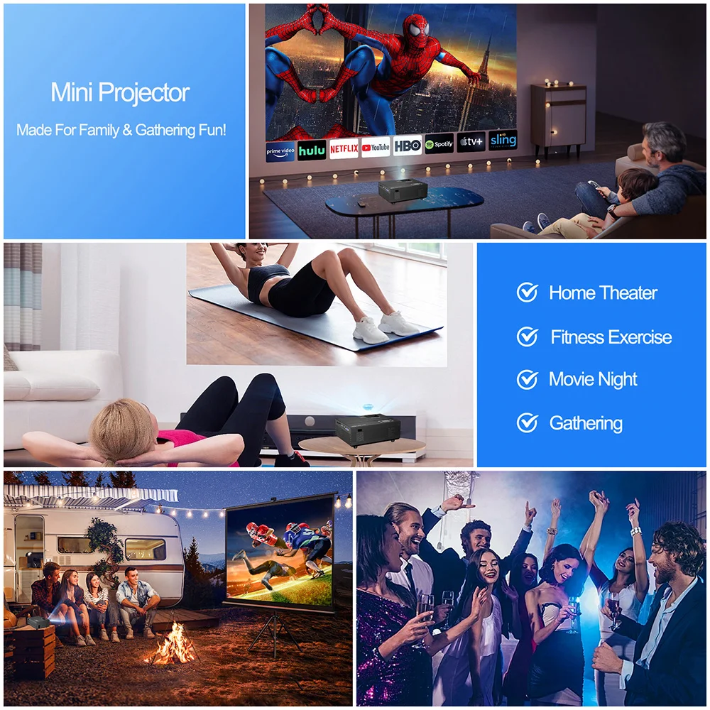 2023 New trendy 4K Mini Portable Home Theater Projector LED Beamer TV Video Lcd Projector