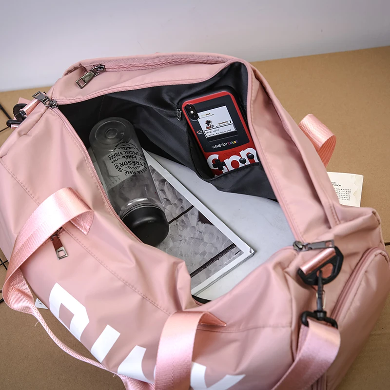  unisex Large Capacity Duffel Sports Bag Custom logo women pink sport crossbody duffle gym bag for