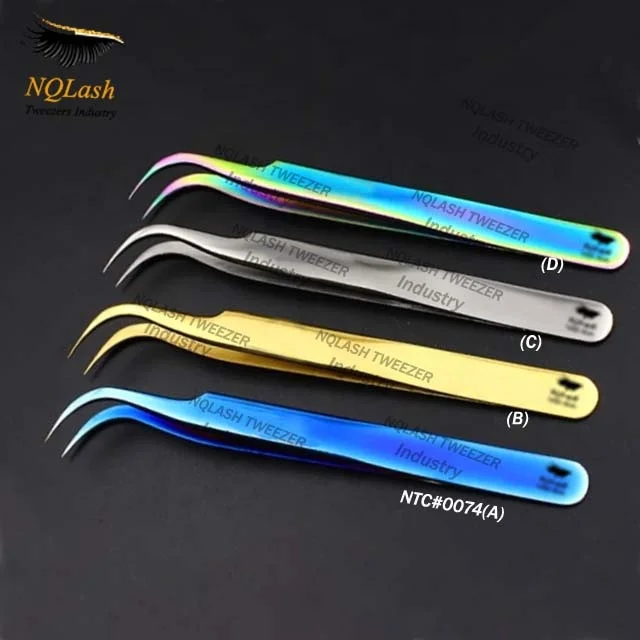 Professional Russian Volume Extension Tweezers / High Quality Rainbow Tip & White Color Eyelash Extension Tweezers From NQLASH