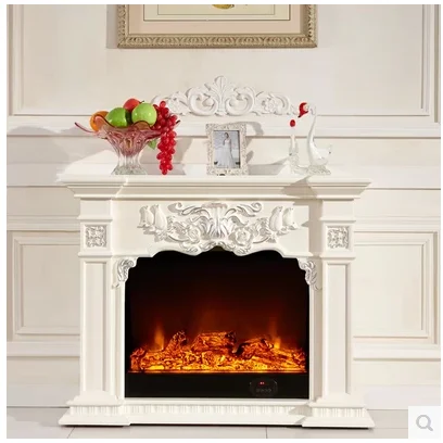1200X330X1000 MM Indoor Electric Fireplace Mantel European Designer Style Steel Insert with White Marble Living Room Decoration
