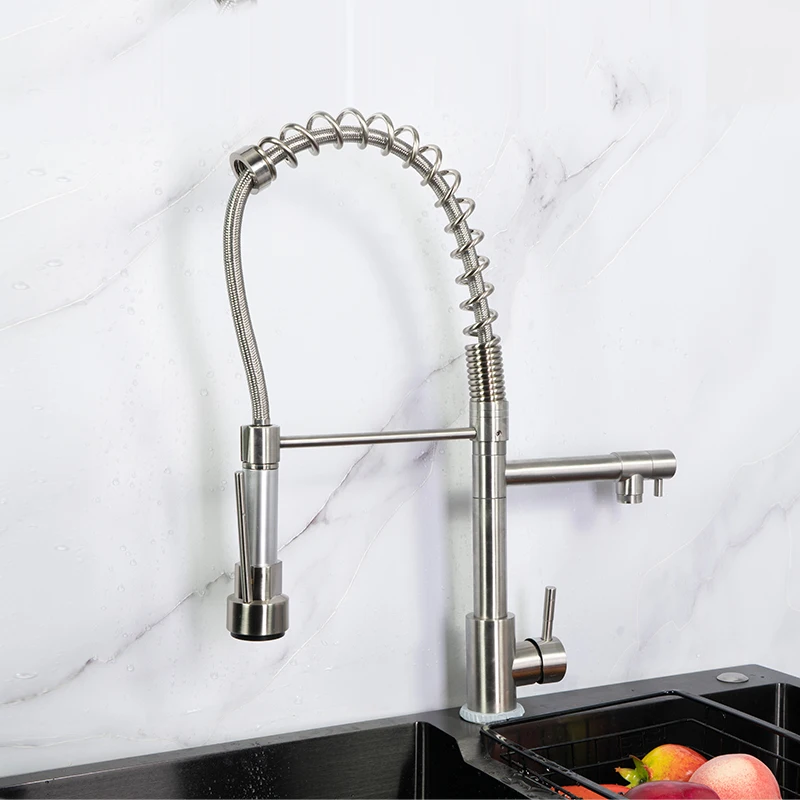 New modern Style  Stainless Steel kitchen taps Pull Out pull down kitchen mixer sink faucet Sink Kitchen Faucets With Sprayer