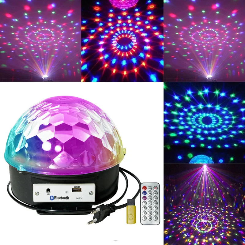 Sound Activated Stage Effect Light Lamp Laser Crystal Magic Ball Disco Party Club Speaker Rainbow Night Light