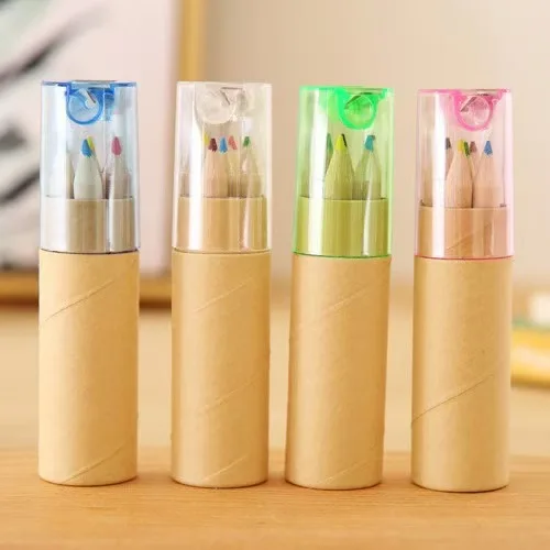 Portable Mini Watercolor Pencils with Built-in Sharpener Hexagonal Pattern Kids Art Pencils for School Use Colored Pencils