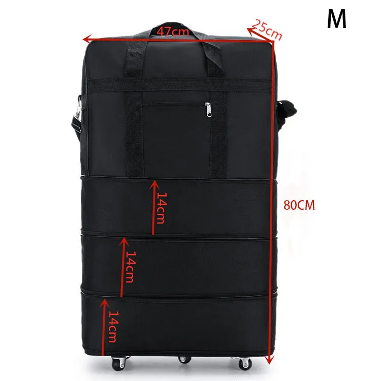 Expandable Extra Large 3 Zipped Part 3 pcs Oxford cloth folding luggage Expanding Travel Luggage Bag Wheel Bag