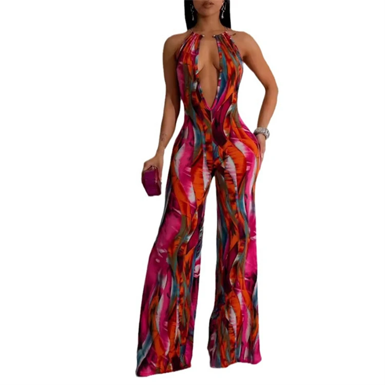 2025Winter Wears Womens Wholesale Sleeveless Camou Jumpsuit