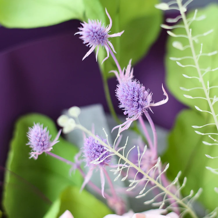 Wholesale Valentine New Products Gifts Purple Roses Real Preserved Flower Bouquets Long Lasting Natural Bouquet of Eternal Roses