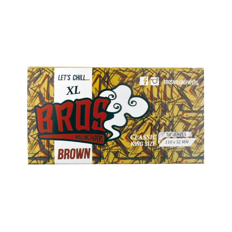smoking rolling paper bros brown 55 leaves cigarette tobacco rolling paper king size