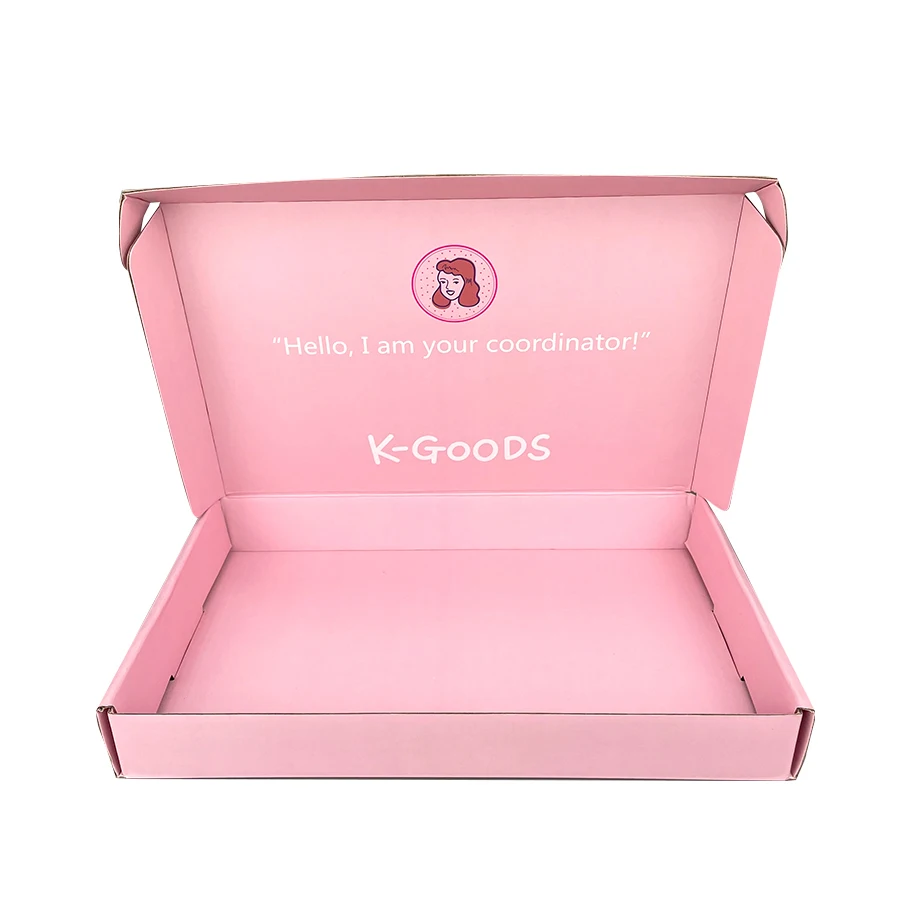 A4 Small Customize Pink Mailer Box Corrugated Shipping Box For Gift