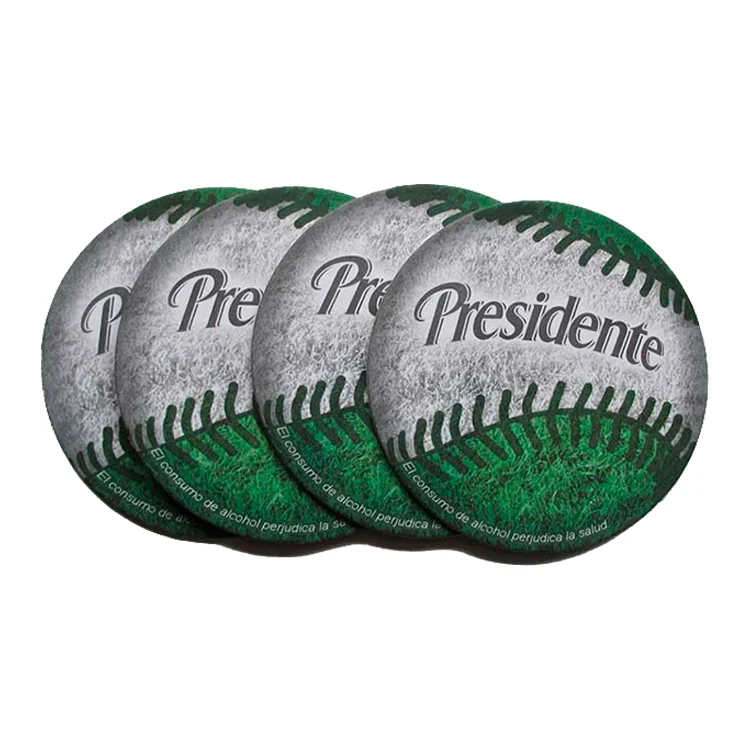 TIKE 2024 Custom Logo Printed Pulp Board Coaster Drink Cardboard Coaster Absorbent Paper Coaster for Hotel / Home / Bar