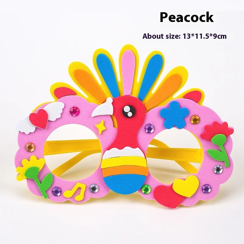 Creative Handmade DIY Art Craft Kits Funny Cartoon Glasses Paste Painting Material Kits