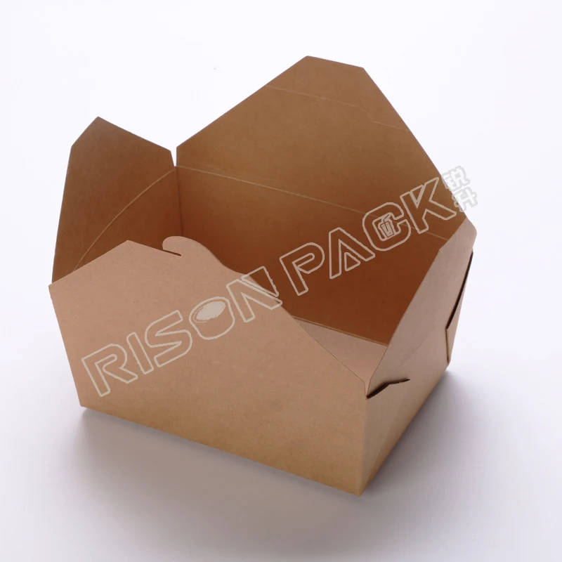 Disposable Take Away to Go Packaging Container Custom Printed Kraft Lunch Food Paper Box for Food
