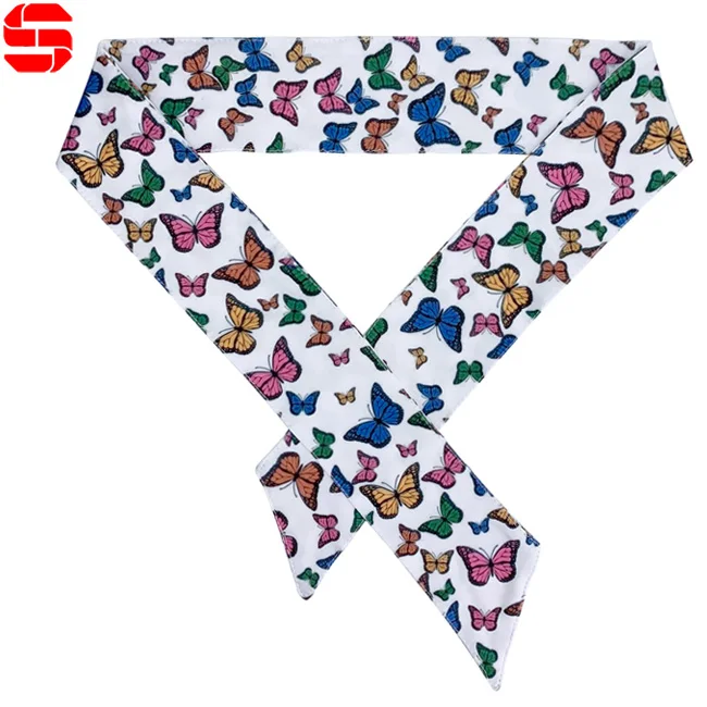 Wholesale Tennis Sweatband Tie Back Headbands Long Basketball Volleyball Head Wrap Quickly Dry Fit Head Ties with custom logo