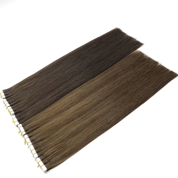 Wholesale straight hair tape extensions Russian human hair extension vendors manufacturer  tape hair extension