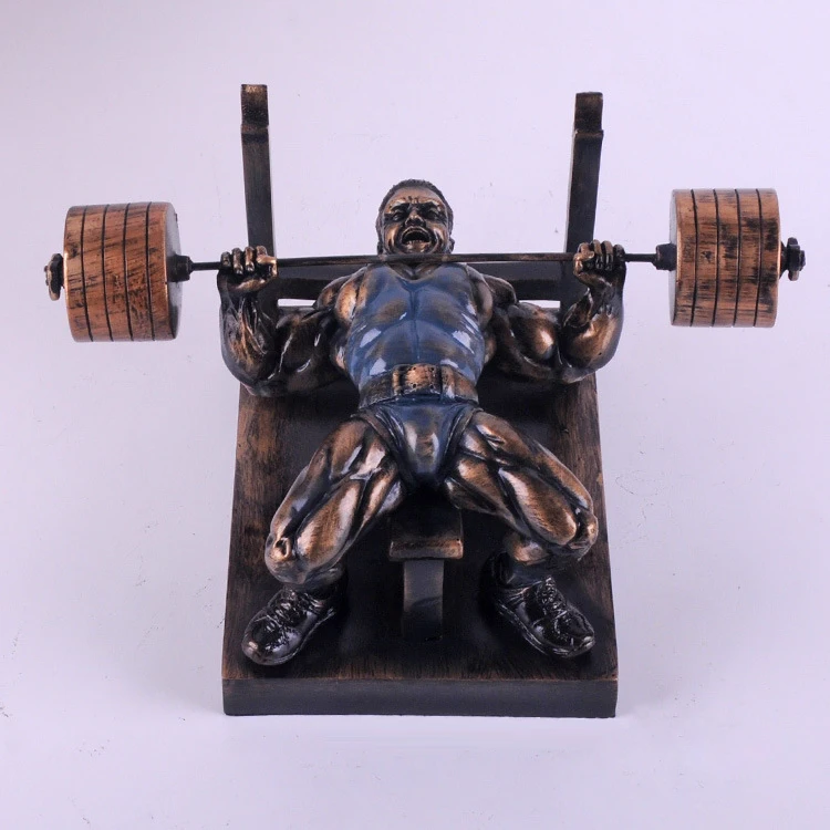 Polyresin Weightlifting sculpture Oscar statue with custom logo trophy
