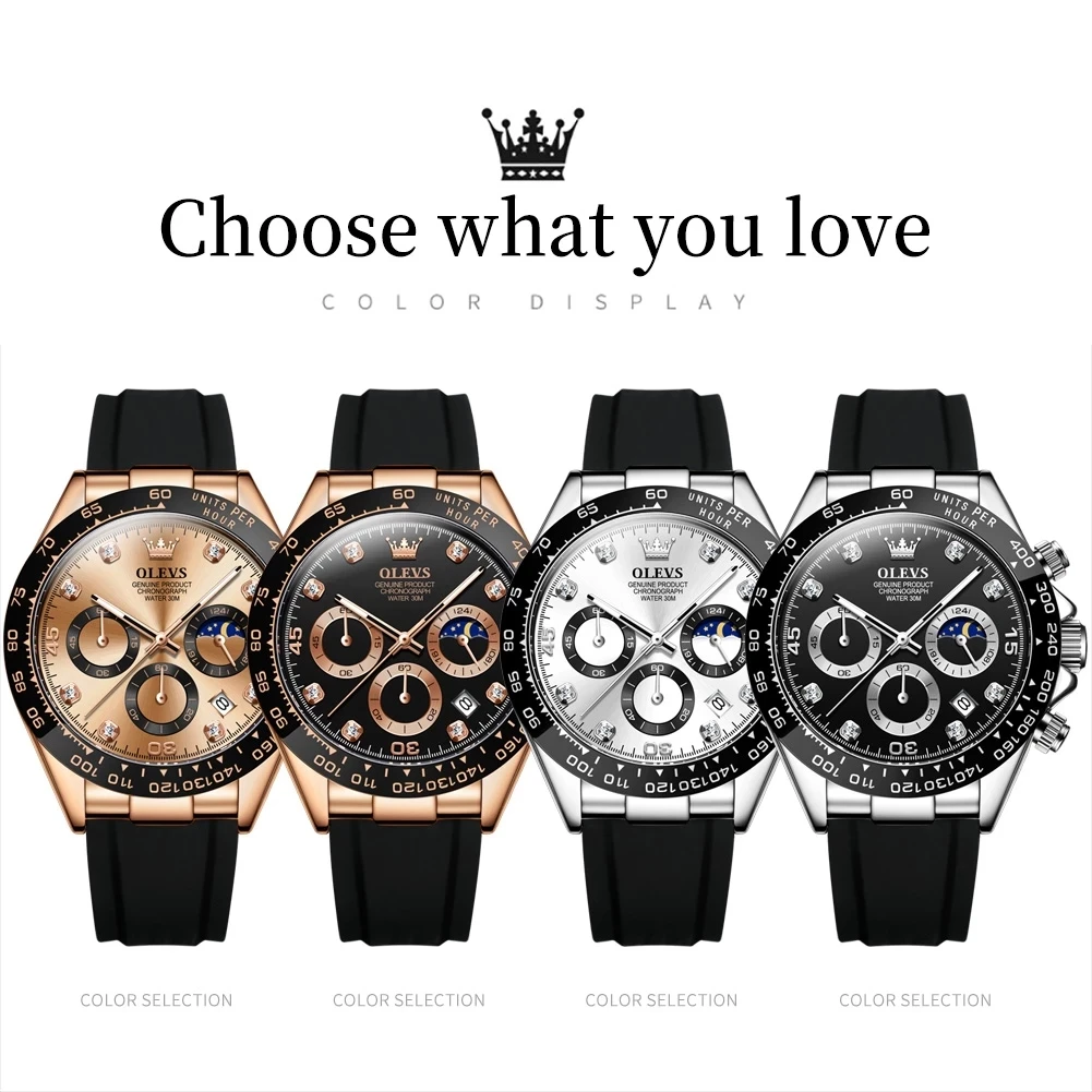 OLEVS Fashion Waterproof Sports Auto Date Wristwatches Relogio Hombre Luxury High Quality Quartz Watch for