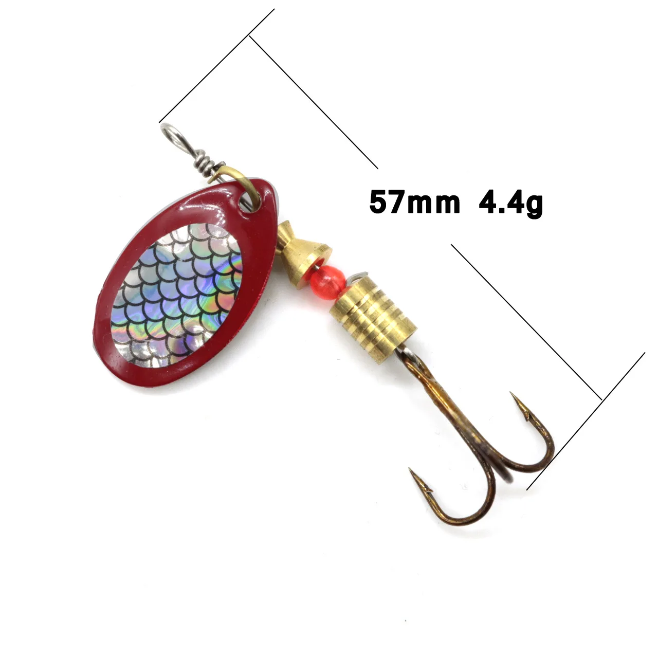 Jetshark 6.3cm 7g 8colors Artificial Bait Spoon with Feather Hook Metal Spoon Fishing Lure