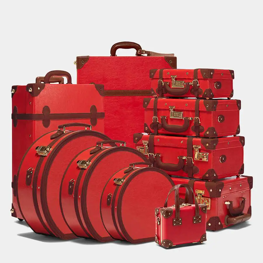 Vintage Travel Luggage Suitcase PU Leather Trunk Bag Sets with Hatboxes