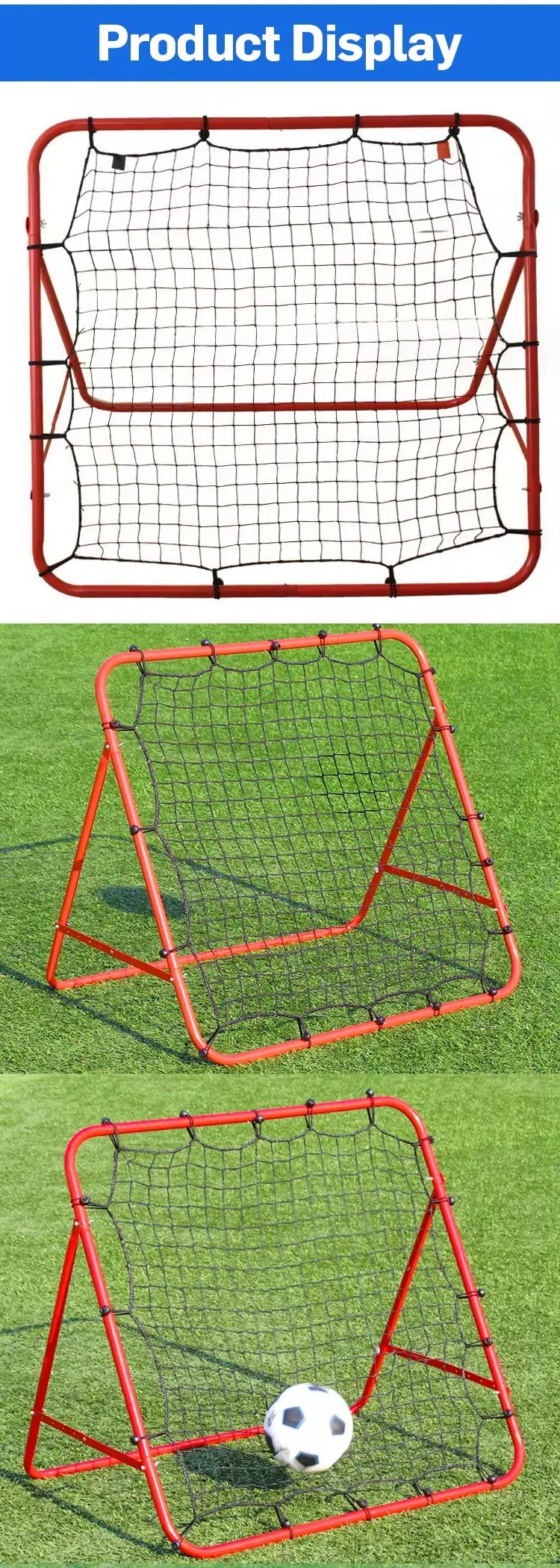 Soccer Training Equipment Foldable Passing Practice  Kickback Goal Target Adjustable Football Rebounder Net