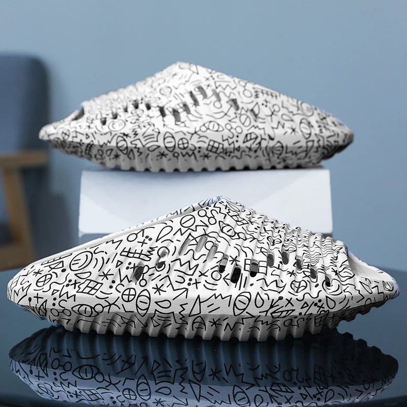 Eva Thick Sole Sandals Shoes Slides Shoes Slippers Unisex Slides Slippers Beach Waterproof Eva UFO Foam Slides