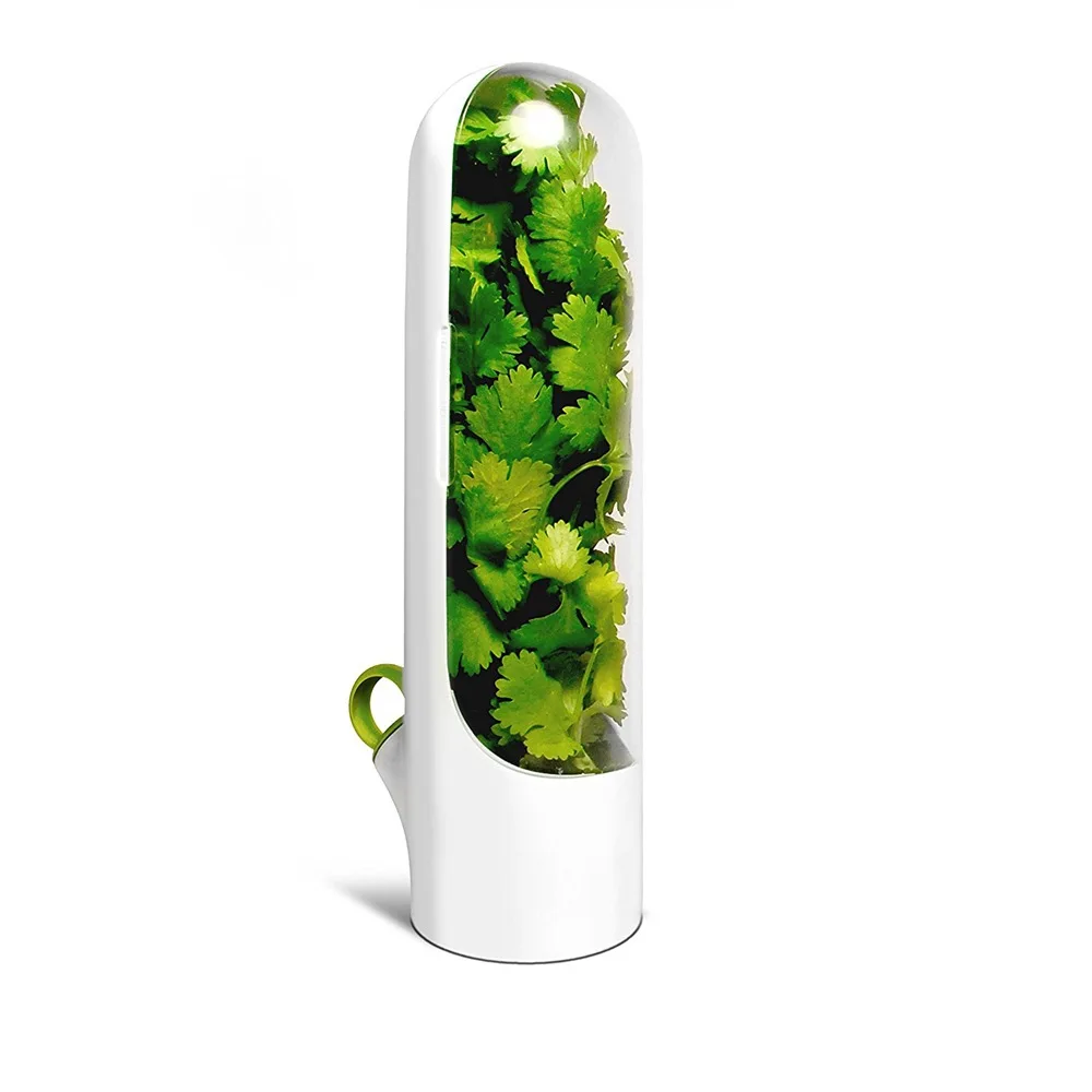 New product 2024 Herb Savor Storage Container Freshness Herb Keeper Transparent Refrigerator Herb Saver