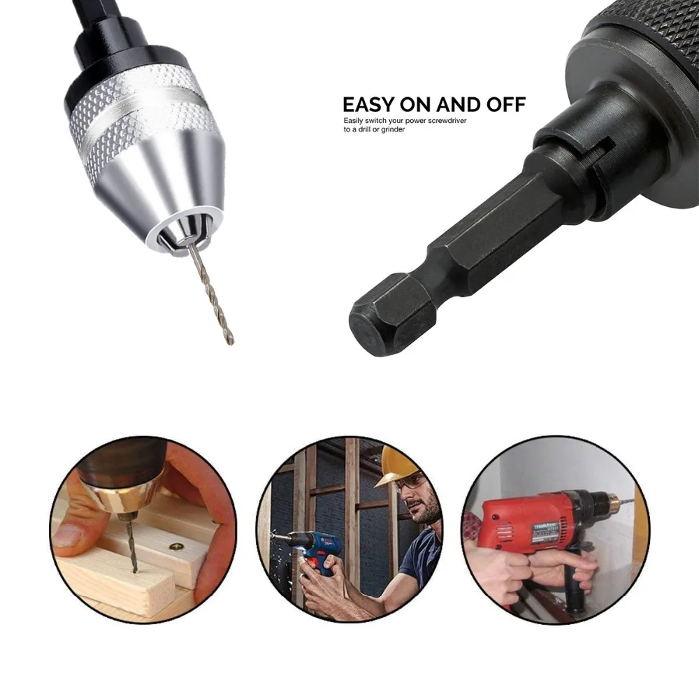 
Keyless Drill Chuck 0.3-3.6mm Conversion Tool 1/4