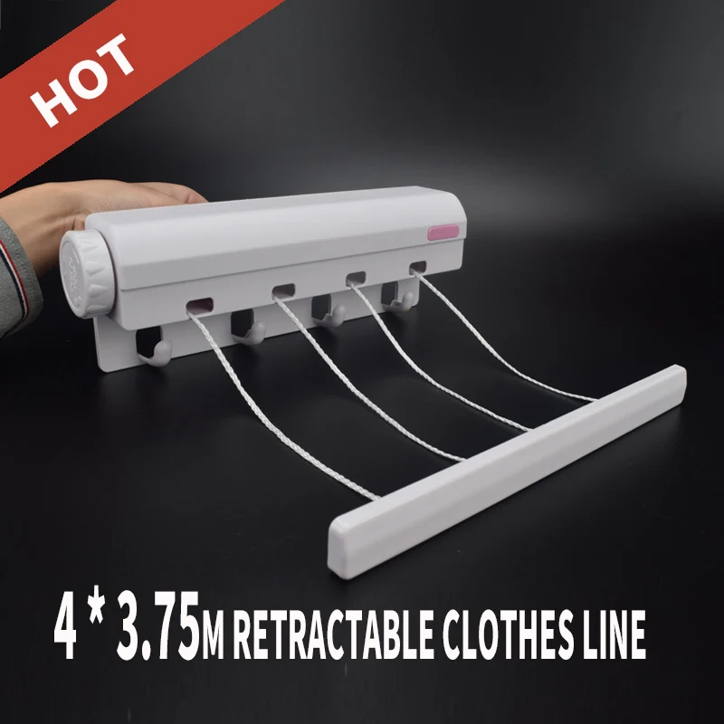 Best Sale interior space saving drying line indoor extension clothes rope balcony wall mounted clothes lines