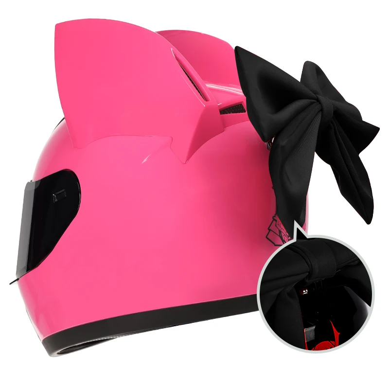 Fashion HNJ summer  motorcycle cat helmet grey bow men and women cute motorcycle helmet helmets